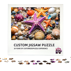 Custom <strong>Puzzle</strong> 100/500/1000 Pieces Of Starfish Blue/white/grey/ Board World Box OEM Manufacturer For Adult Child Jigsaw <strong>Puzzle</strong> - Product Image 1