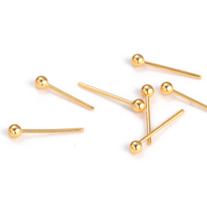 หมุดหัวบอลสแตนเลสเคลือบ PVD 18K หลากหลายแบบสำหรับทำเครื่องประดับ |   มีจำหน่ายในไซส์ 05/06/07 |   ทนทานและปลอดภัยต่อผิวแพ้ง่าย - Product Image 1