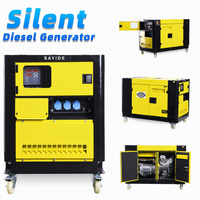 Groupe électrogène diesel triphasé insonorisé et silencieux de 8 kW, 10 kW, 12 kW, 15 kW, portable, pour usage domestique et industriel