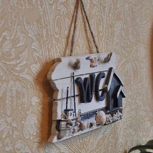 ที่แขวนป้ายไม้สไตล์เมดิเตอร์เรเนียนสุดสร้างสรรค์สำหรับห้องน้ำป้ายคริสมาสต์สัญลักษณ์ติดประตูมหาสมุทรงานฝีมือธรรมชาติสำหรับห้องน้ำ - Product Image 3