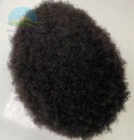Prothèse capillaire masculine durable, postiches afro de 4 mm, perruque pour homme, cheveux indiens, nœuds blanchis, soudés fins, mono toupet 7 x 7 pour hommes