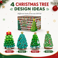 Kit de modelage en argile auto-durcissante pour sapin de Noël, 12 couleurs, sculpture de cônes en mousse DIY, artisanat de Noël, ensemble cadeau OEM pour enfants