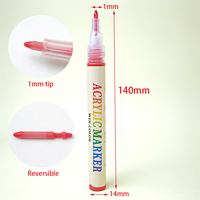 Marcadores Acrílicos de Punta Fina de 1 mm de Alta Calidad, a Base de Agua, 12 Colores Vibrantes, Juego de Rotuladores Acrílicos Permanentes para Papel de Arte