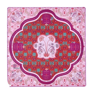 Hot Selling Luxury 31.5*31.5 Inch American Mahjong <b>Mat</b> Portable Silk-Like Scarf Style Leopard Palm Design Anti-Slip <b>Gaming</b> Table - Product Image 1