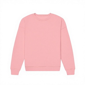 เสื้อสเวตเชิ้ตคอกลม แขนยาวทรงแร็กแลน ผ้าถัก สีชมพูล้วน ทรงปกติ สวมใส่สบาย เหมาะสำหรับทุกเพศ  แบบเรียบง่าย ย้อมสีพื้น 100% - Product Image 1