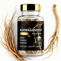 Capsules d'Ashwagandha et de L-Théanine OEM ODM, 60 par flacon, énergie et immunité pour adultes, extrait de racine d'Ashwagandha biologique en poudre, certifié GMP