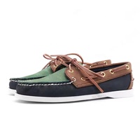 Nouveau Chaussure Bateau Décontractée Loafers Classique en Cuir Véritable Nubuck Unisexe Fait Main Haute Qualité Grande Taille 46 Homme Pied Nu Doux