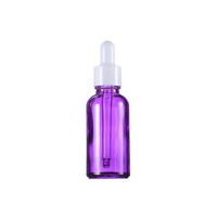 Botol Minyak Esensial Ungu Berlapis Embun Beku dengan Tutup Kayu Bambu, Botol Penetes, Kemasan Kosmetik, Botol Kaca Sampel Kecil