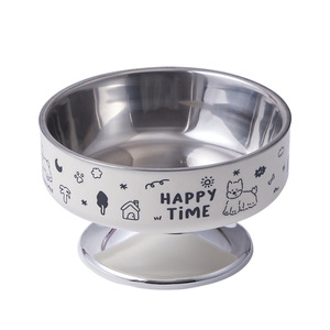 Bol surélevé pour chat en acier inoxydable, antidérapant, avec support pour le cou, grand diamètre - Product Image 4