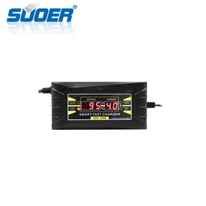 Suoer LCD Display Reverse Protection Car Battery Charger 12V 6A