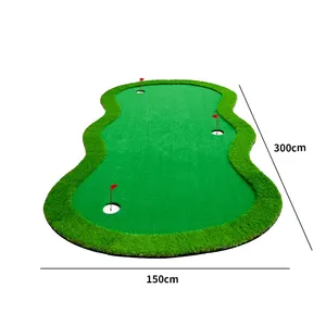 Đặt màu xanh lá cây Golf mat, đúng với cuộc sống màu xanh lá cây mô phỏng Golf đặt mat, màu xanh lá cây dài thách thức Putter cho trong nhà ngoài trời