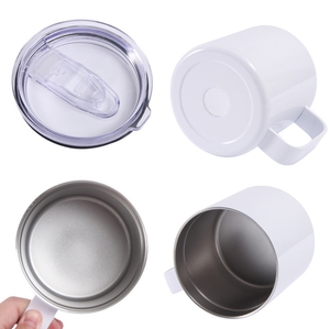 Rts chúng tôi kho Chất lượng cao 16oz DIY thăng hoa cách nhiệt thép không gỉ trắng thăng hoa trà cốc cà phê với xử lý - Product Image 2