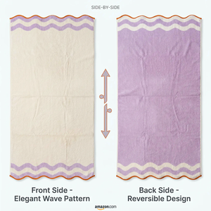 Telo Mare in <span class=keywords><strong>Cotone</strong></span> <span class=keywords><strong>Pettinato</strong></span> 100% a Basso Torsione, Tinto in Filo Jacquard con Bordo Ondulato / Super Morbido e Assorbente / Logo Personalizzabile per Hotel e Spa - Product Image 1