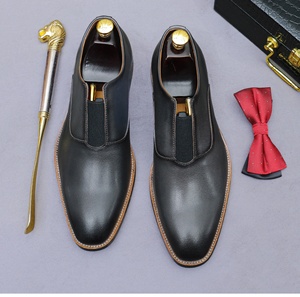 Chaussures décontractées pour hommes de grande taille, en cuir de vachette de luxe, à bout fermé, à enfiler, intemporelles, pour le bureau et la carrière - Product Image 2
