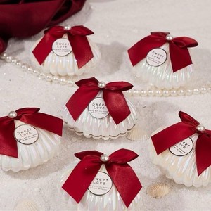 Creative <strong>Personalized</strong> Pearl White Pearlescent Electroplated Large Shell Wedding Candy Box Lucky Draw <strong>Gift</strong> Box for Welcome <strong>Gifts</strong> - Product Image 3