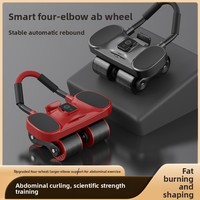 Roue abdominale EVA avec support coudes et retour automatique, conception légère à quatre roues pour le renforcement abdominal et les exercices de sit-up à domicile