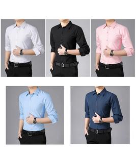 <span class=keywords><strong>Chemise</strong></span> formelle de costume pour <span class=keywords><strong>homme</strong></span>, collection Printemps-Été 2026, couleur unie, <span class=keywords><strong>blanche</strong></span>, à manches longues, boutonnée, coupe slim, noire, pour affaires, vente en gros - Product Image 5