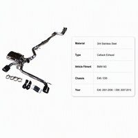 Tuyaux d'échappement arrière en acier inoxydable LK Performance Racing avec silencieux à valve et embouts d'échappement, ajustement direct pour BMW M3 E46 E90