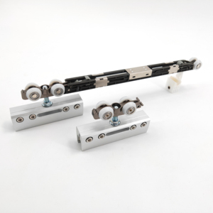 Produits de roulettes de porte coulissante à fermeture douce et amortissement léger, adaptés aux portes en verre, quincaillerie <span class=keywords><strong>HEBO</strong></span>, aluminium anodisé CN;GUA - Product Image 1