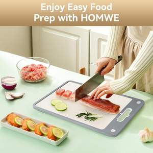 Planche à découper de cuisine en plastique, planche à découper personnalisée en acier inoxydable avec poignée pour la décongélation - Product Image 6