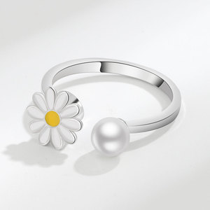 <span class=keywords><strong>Anello</strong></span> in metallo da donna <span class=keywords><strong>con</strong></span> intarsio Anti-Stress rotante per feste di nozze <span class=keywords><strong>con</strong></span> intarsio di perle - Product Image 2
