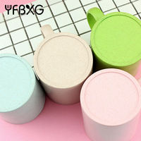 Mug en paille de blé avec poignée, sans BPA, écologique, réutilisable, pour café et thé, 4 couleurs, pour la maison et le bureau, vente en gros