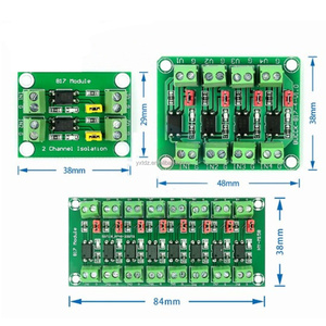PC817 2/4 ช่องออปโตคัปเปลอร์โมดูลแยกสัญญาณ 3.6-30V ตัวแปลงระดับแรงดันไฟฟ้า บอร์ดไดรเวอร์แยกสัญญาณโฟโตอิเล็กทริก - Product Image 6