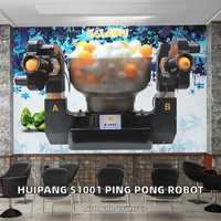 Robot de service automatique de tennis de table HUIPANG S1001, deux têtes de service, deux sorties, 30-80 balles/minute, métal/plastique