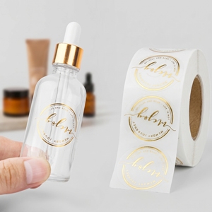 Stamping Self Hot Gold <b>Packaging</b> Printing Sheet Private Skin Care <b>Label</b> Vinyl Personalized Waterproof Transparent Sticker - Product Image 2