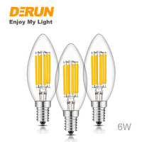 Ampoule LED à filament C35 CE ROHS NEW ERP, 220-240V 4W 440LM 6.5W 770LM, lumière blanc chaud 2700K 440lm non dimmable