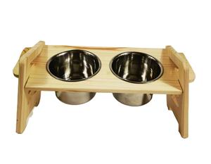 2025 BSCI doğal ahşap <span class=keywords><strong>Pet</strong></span> besleyici kedi besleyici çift kaseler ahşap köpek besleyici - Product Image 5