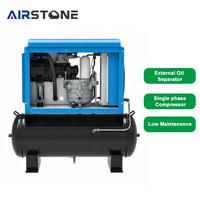 Compresseur d'air à vis à aimant permanent monophasé monophasé Airstone A6E 4,5 kW 6 CV VSD 220 V 8 bars compact pour petit atelier