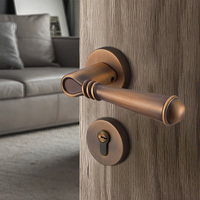 Serrure de porte magnétique de luxe en or de style chinois moderne, en alliage de zinc, pour une utilisation dans la chambre à coucher à la maison