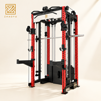 Station de musculation intégrée professionnelle, machine Smith, appareil d'entraînement fonctionnel, cage de musculation avec deux blocs de poids pour club de fitness