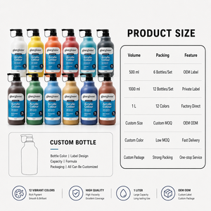 <span class=keywords><strong>Pintura</strong></span> Acrílica Giorgione 1000ml, 12 Colores, Lista para Enviar, Venta al Por Mayor, Personalizable, Pinturas Acrílicas Profesionales para Artistas - Product Image 3
