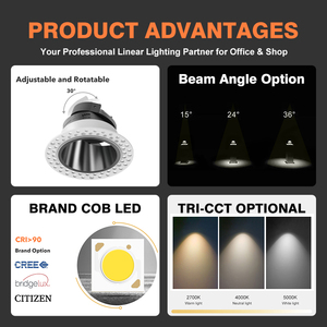 EZELED Factory Direct Housing Ceiling Down Lamp Home Dual Frame Grille MR16/GU10 Supermarket <b>Light</b> Recessed LED Downlight - Product Image 2
