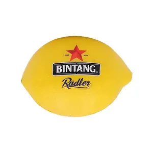 最高品質のレモン型ストレスボールビジネスギフトカスタムロゴPuおもちゃストレスボール