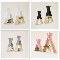 Étagère murale style tipi nordique, en bois coloré, organiseur flottant pour la décoration de la maison