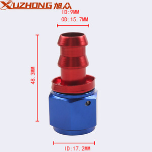 ข้อต่อท่อระบายความร้อนน้ำมันอะลูมิเนียม Xuzhong รุ่น An8 สีแดงน้ำเงิน สำหรับอัพเกรดรถยนต์ - Product Image 2
