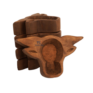 Bougeoir en bois naturel fabriqué à la main en forme de cœur vintage de couleur personnalisée bougeoir de haute qualité pour la décoration intérieure - Product Image 3