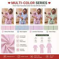 Ensemble de pyjamas assortis maman et bébé en tissu doux, rayés, pour femme et bébé