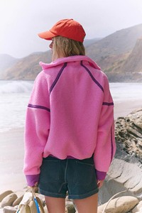 Custom High Fleece <strong>Boxy</strong> Relaxed Fit Half Zipper Durable Woven Warm Fuzzy Outerwear Resistant to Tearing Ripping <strong>Cropped</strong> <strong>Jackets</strong> - Product Image 2