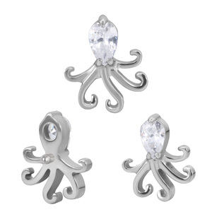 GZN ASTM F136 Titane à filetage interne, clous de labret à dos plat, bijoux de piercing pour lèvre, cartilage, oreille et corps - Product Image 2