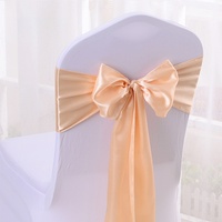Bande de ceinture de chaise en satin de polyester pour décoration de couverture de chaise de banquet, arc de ceintures de chaise de banquet de mariage pour des fêtes d'événements