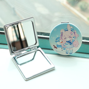 Miroir de poche personnalisé haute définition, petit miroir compact rond, miroir cosmétique personnalisé - Product Image 5