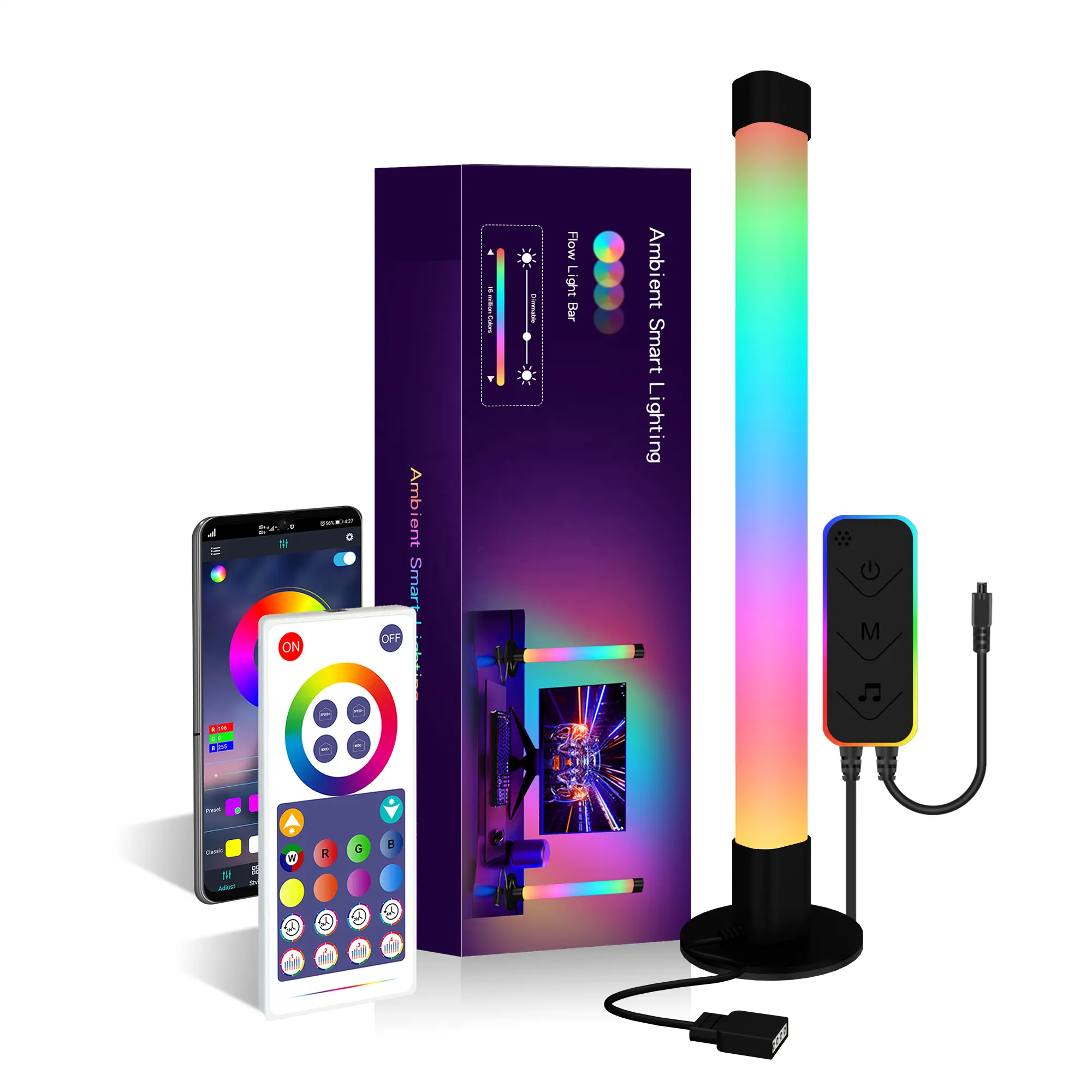 Barre luminose a LED intelligenti, sincronizzazione ambientale dell'app TUYA WIFI con la musica funziona con Alexa /google home