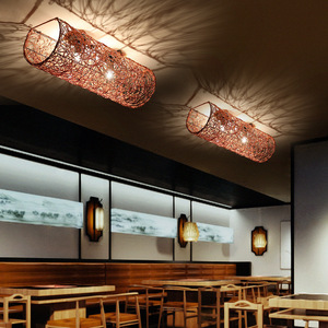 Rattan <b>Ceiling</b> <b>Light</b> Led Living Room Bedroom Restaurant Private Room Lighting Fixture - Product Image 4
