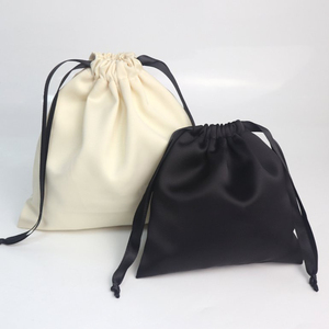 Pochette de Rangement en Soie Satinée Noire Biodégradable avec Cordon de Serrage pour Bijoux, Logo Personnalisé, Emballage pour Lingerie et Cadeaux - Product Image 2