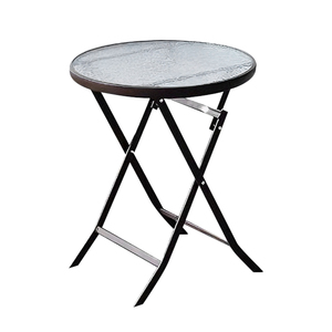 <b>Outdoor</b> <b>Folding</b> Patio Diameter 60cm Water Ripple Folded Round <b>Table</b> with Wave Glass Dining for Garden - Product Image 1