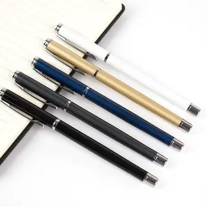 Персонализированные офисные ручки с шелковой печатью, подарок, роскошная пластиковая металлическая шариковая ручка с логотипом
